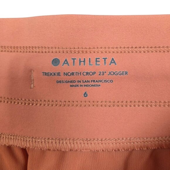 Athleta Trekkie North Crop 23" Jogger Womens 6 Orange Ripstop Pants - Picture 7 of 9